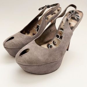 Sam Edelman Novato Grey Suede Stilettos Size 8.5